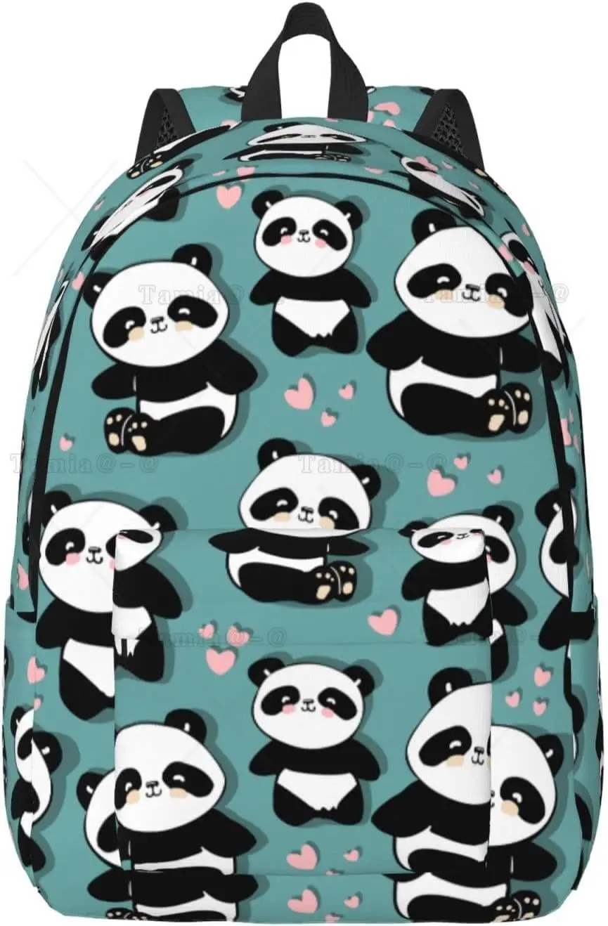 Hátiszák Lezser Könnyűsúly aranyos Panda Notebook Hátiszák férfiak Nők utazási Zsák kültéri Olajfestmény daypack