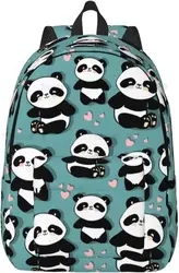 Backpack Casual Lightweight Cute Panda Laptop Backpack Men Women Travel Bag Outdoor Canvas Daypack