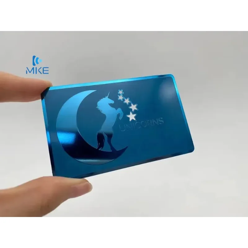 Custom Etching Silver Metal Mirror Business Card