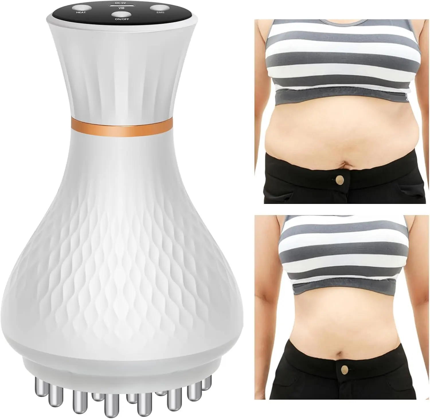 Lymphatic Drainage Massager – Portable Cellulite Massage Tool with 19 Intensity Levels for Relaxing Neck, Legs, Arms & Belly
