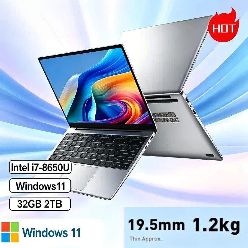 

LENO HOT Ultra Slim 14.1" Laptop 32GB RAM 2TB SSD Intel Core i7 8650U Gaming Office Notebook 1920*1080 HD Display