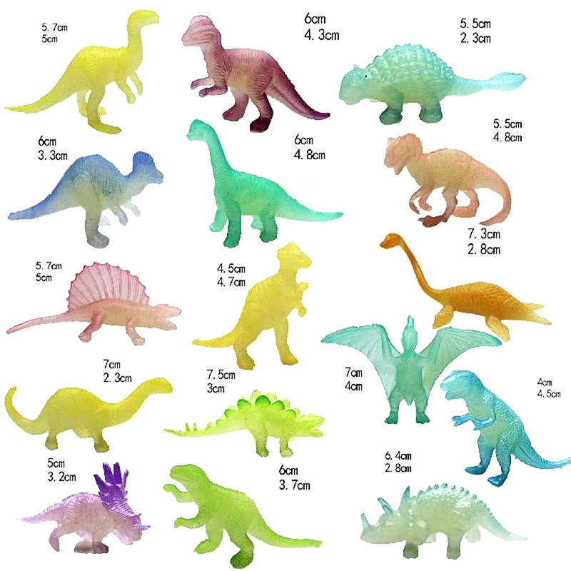 8/16 Pieces/bag Jurassic World Noctilucent Glow In The Dark Dinosaur Blocks Kids Action Figure Collectible Model Toy