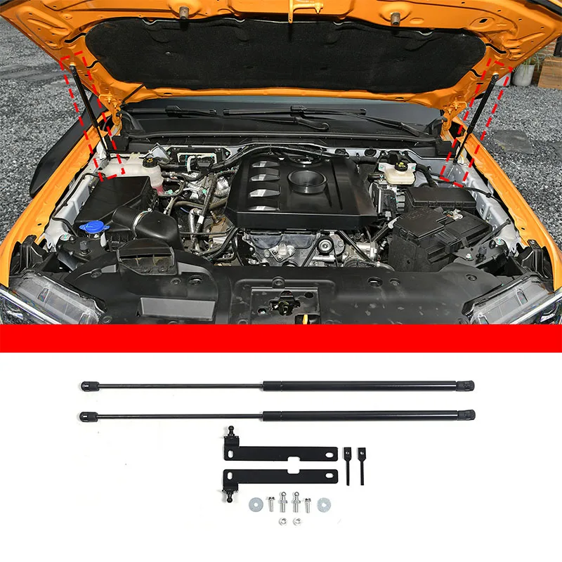 

For Ford Ranger T9 2022-2024 carbon steel black car front hood hydraulic rod slow down rod support rod modification accessories