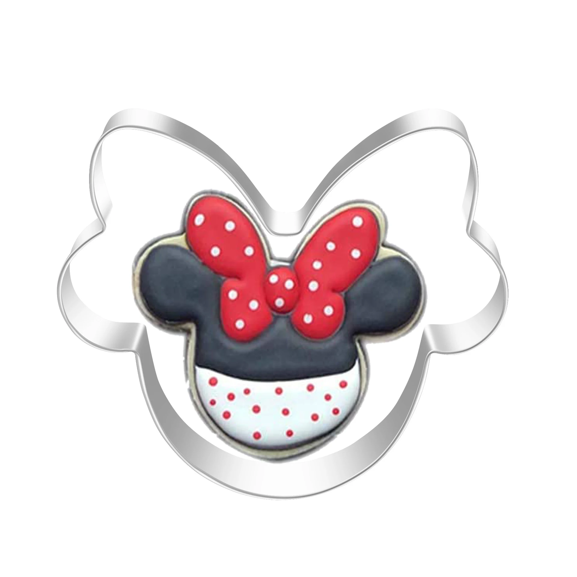 Modèle de découpe de strass créatifs en acier inoxydable, gâteau de souris