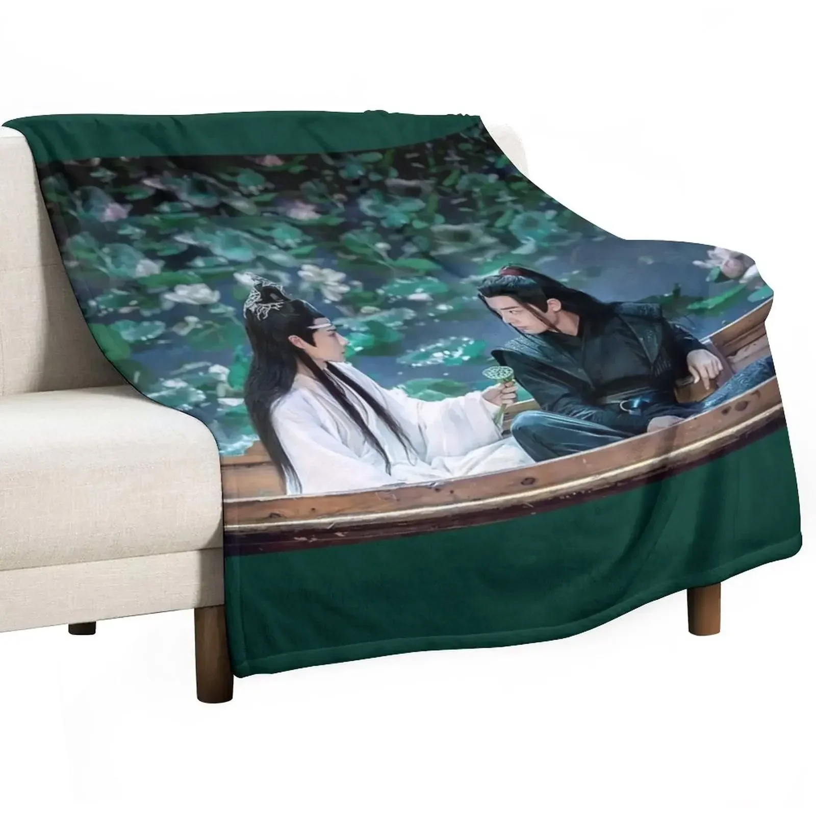 the untamed -lotus water lilies lake two in a boat Throw Blanket Tourist Thin Picnic valentine gift ideas Blankets