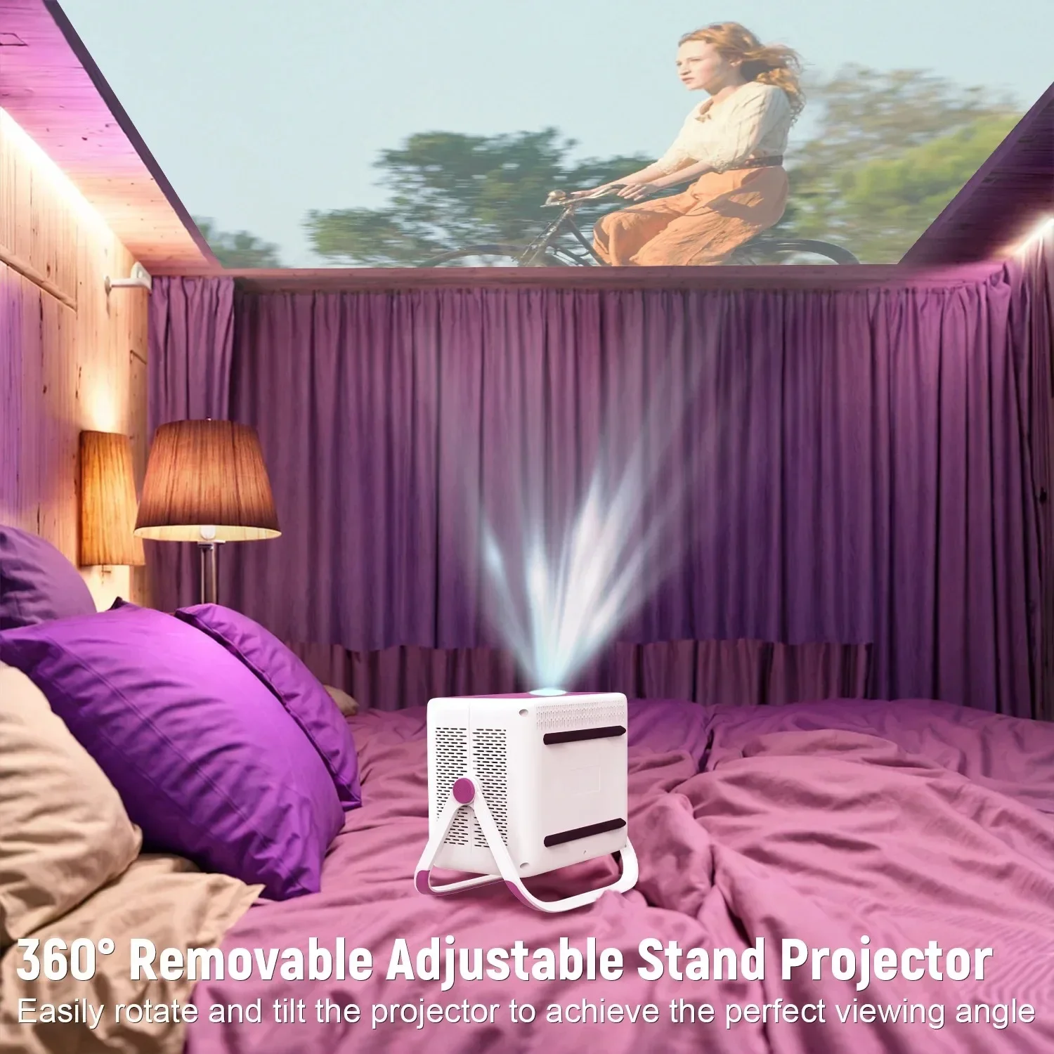 Projetor 650ANSI Android 11 TP350 AOSP 3,5 polegadas 1080P Auto Keystone Correction Portátil ao ar livre Vídeo Home LCD Projetor