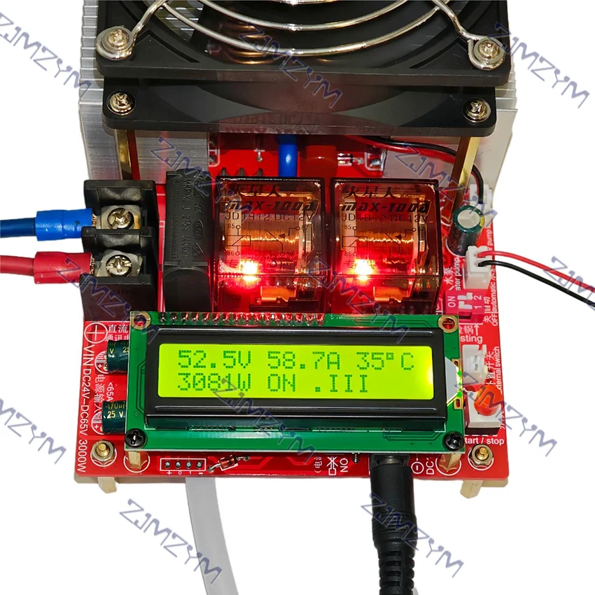 Modulo riscaldatore a induzione ad alta frequenza ZVS da 3000 W 55 A Riscaldatore driver Flyback Buona dissipazione del calore + bobina + pompa + adattatore di alimentazione