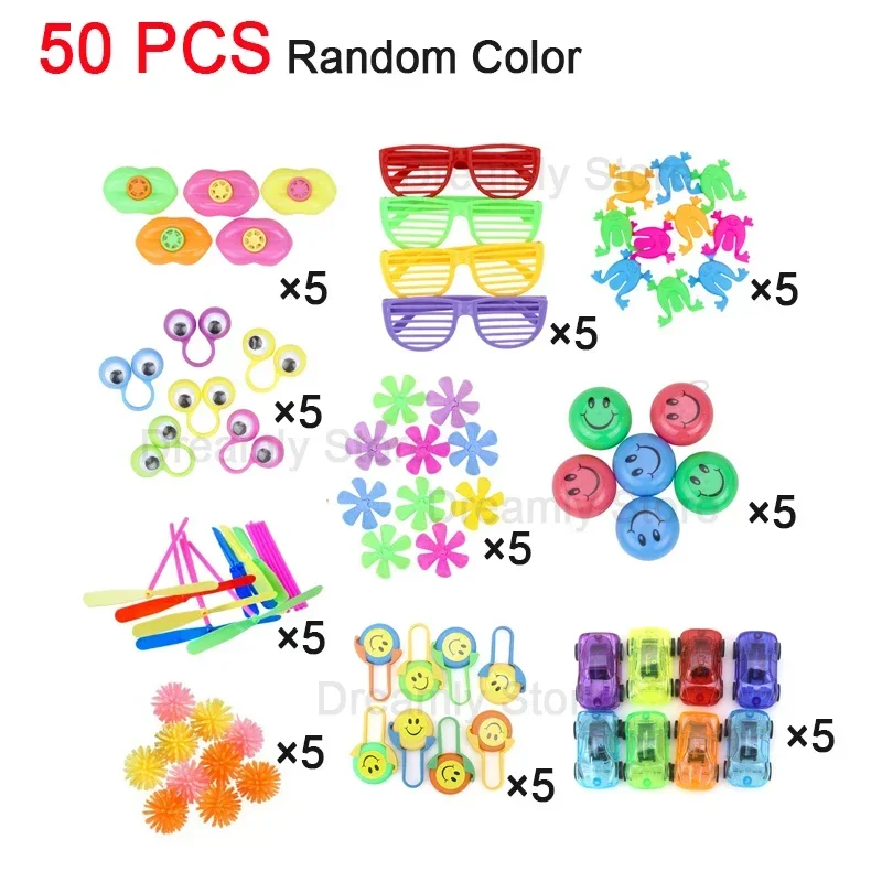 

50 Pcs Kids Party Favor Toys, Kids Assortment, Giveaway Pinata Stuffed Bulk Toys, Birthday Party