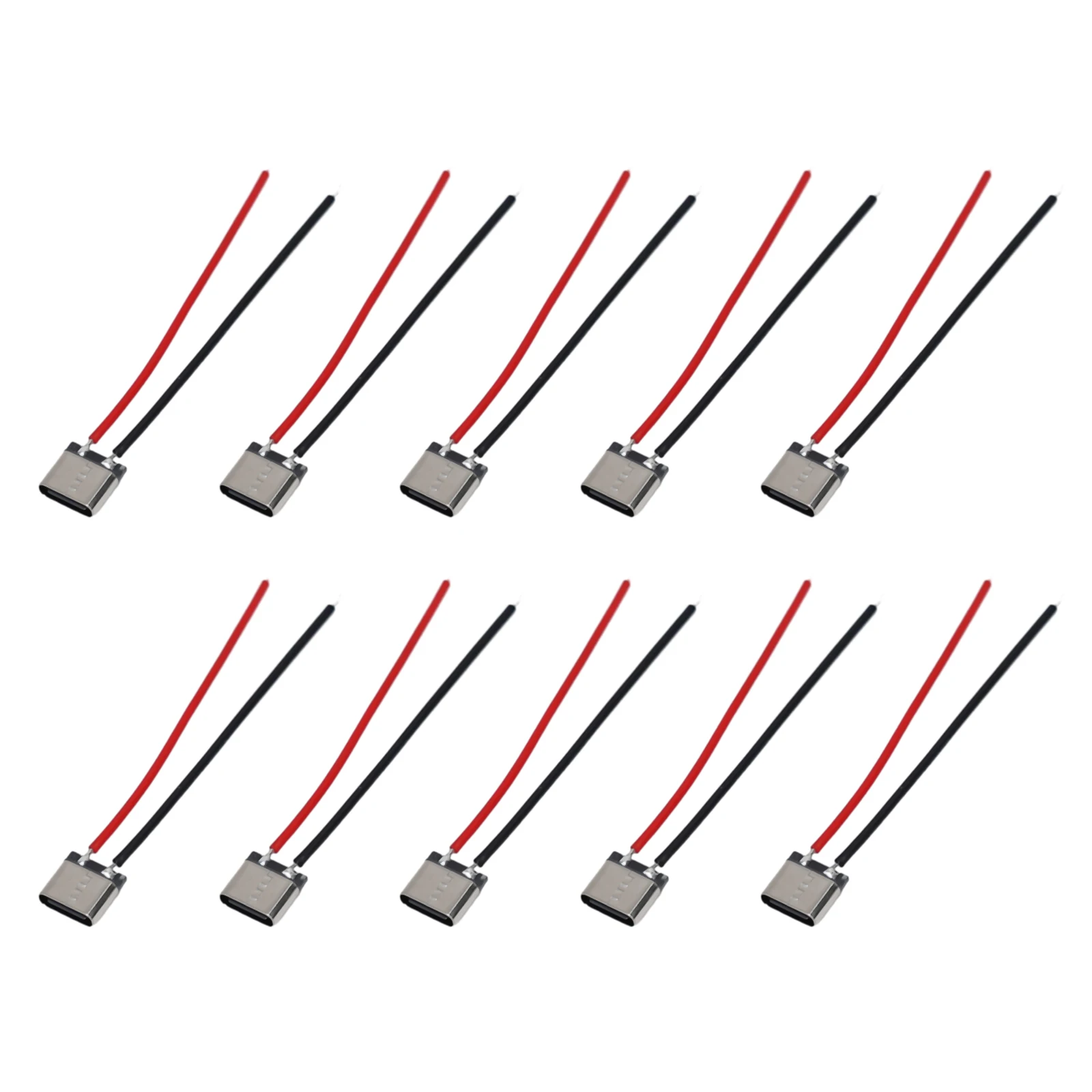 10pcs Connecor Cable Female Chassis Connector 2 Pin Solder Type Charging Electrical Wire Terminal Cable Connector