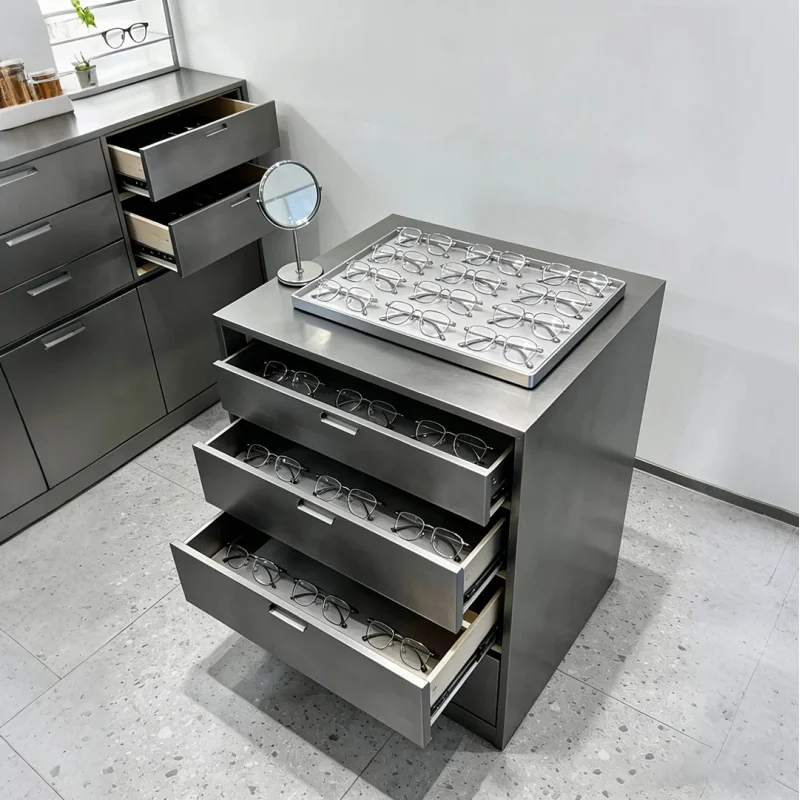 

custom.Multi-Layer Pull-Out Embedded Tape Storage Bottom Drawers Customizable LED Lighting Display Cabinet Optical Stores