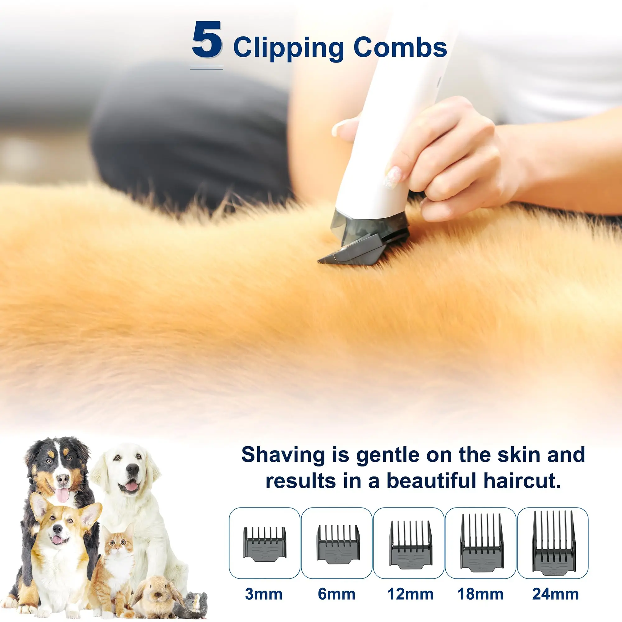 Aspirador portátil sem fio Pet, Clippers profissionais com ferramentas comprovadas para cães, gatos e outros animais