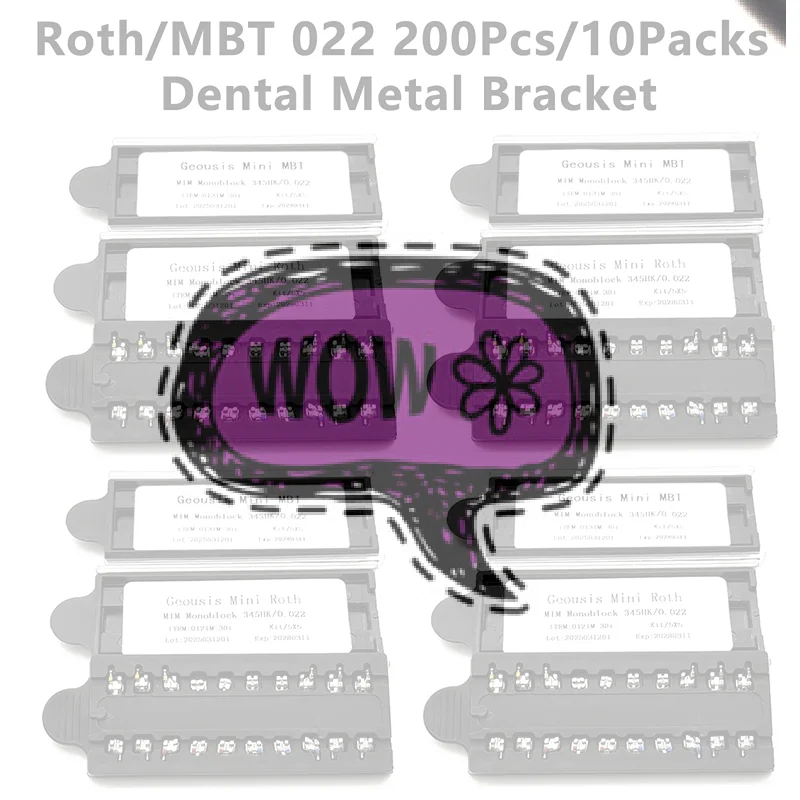 

200 шт./10 коробок, зубные брекеты, металлические моноблочные мини-брекеты Roth MBT 022 345 с крючком, материалы для лечения зубов, высокое качество
