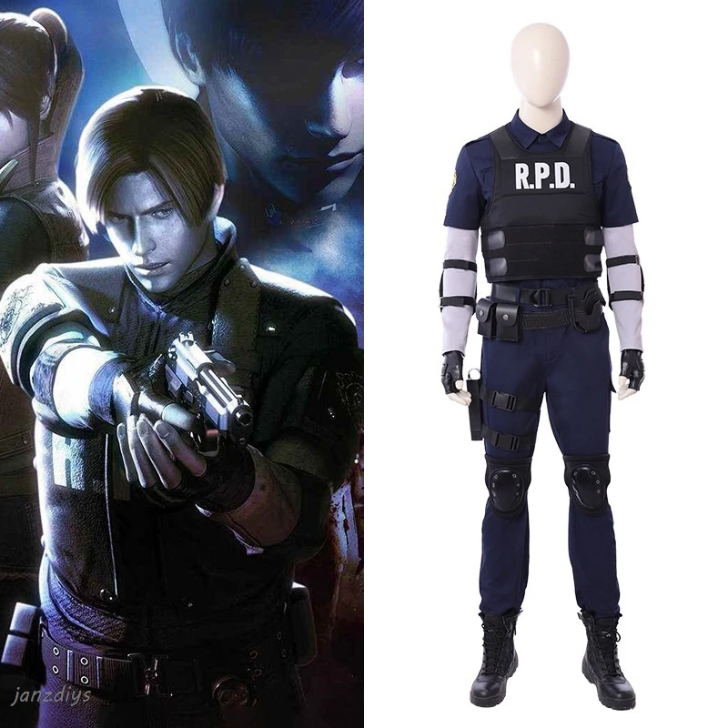 Biohazard Resident 4 Remake Leon S Kennedy Evil Cosplay Costume Jacket Coat Tops Pants Man Fantasia Outfits Halloween Party Suit