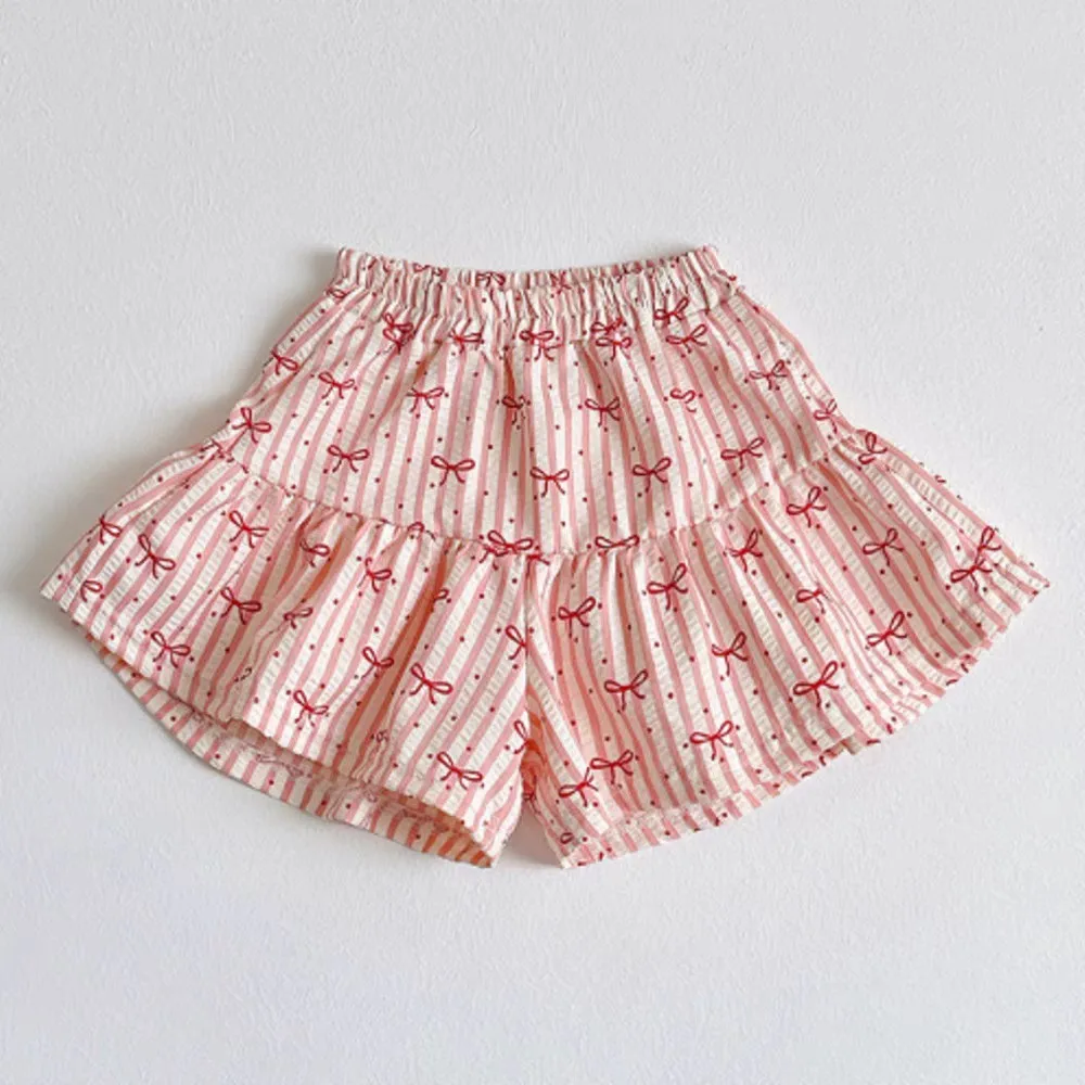 K2655 Girls Plaid Short Pants Summer Skirt Thin Versatile Black Plaid Shorts for Kids image 2