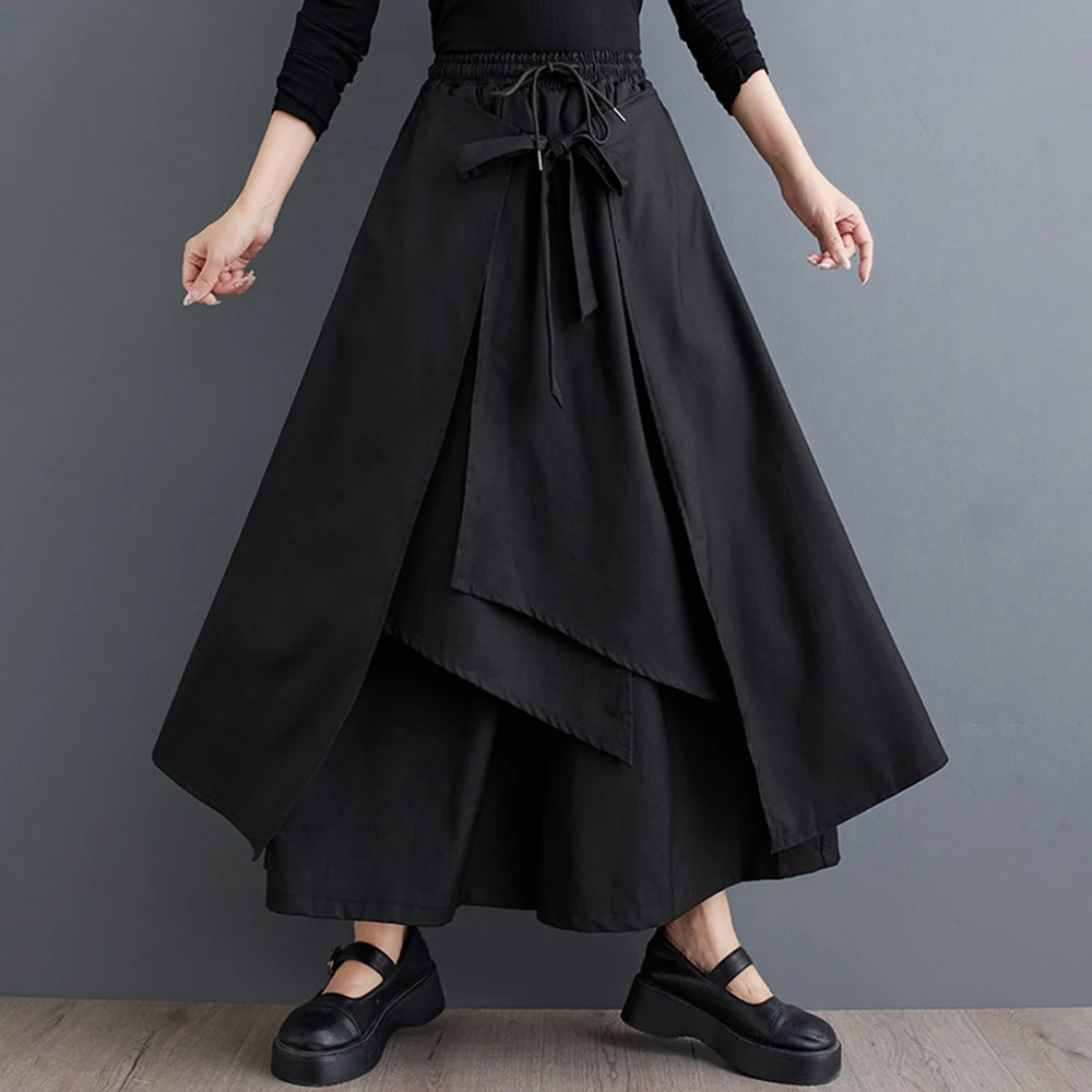 2026 Summer New Unisex Double-Layer Skirt Pants American Retro Fashion Trendy High Street Loose Casual Niche Neutral Bottoms