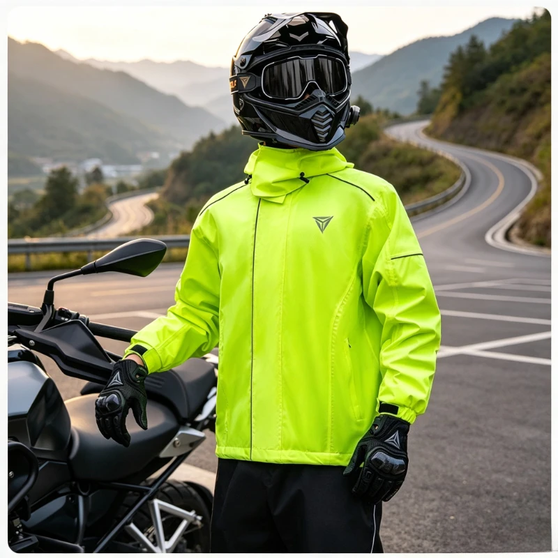 Cycling Commute In Rain - Motorcycle Rain Suit Waterproof Jacket Pants