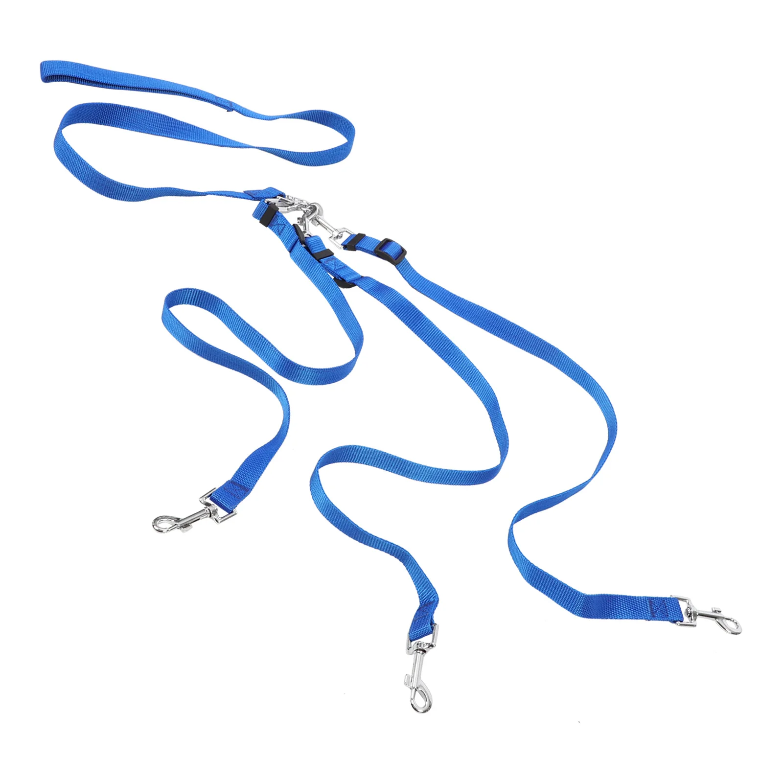 

One Tow Three Pet Ropes Dog Leash Adjustable Detachable Blue Training Walking Medium Dogs Small Pets Collar Harness