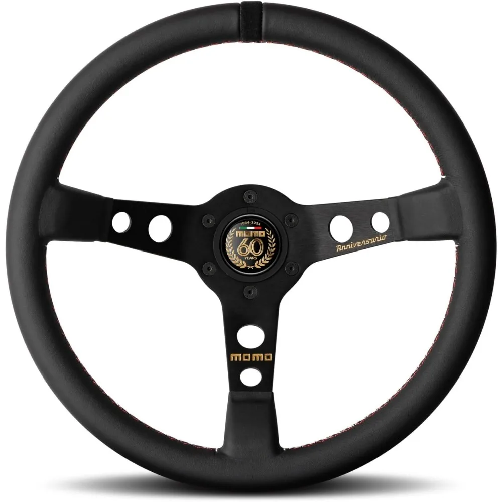 

Leather Steering Wheel - Mod.07 ANNIVERSARIO, 350mm - Black, for Passenger Cars