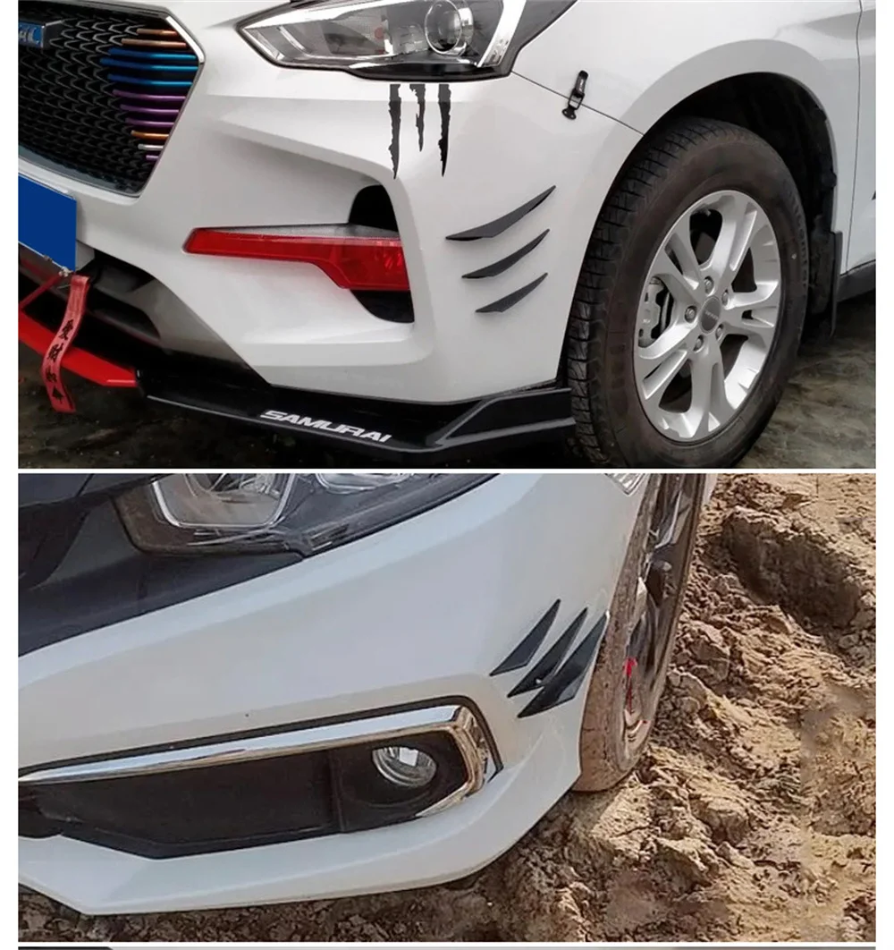 6 teile/satz Universal Auto Frontschürze Lip Schutz Ecke Anti-Scratch Diffusor Splitter Flossen Auto Körper Anti-Kollision Zubehör – Detail 2
