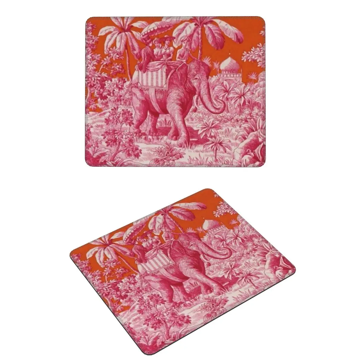 

Toile De Jouy - Pink And Orange Mouse Pad Computer Keyboard Mouse Mat Gaming PC Desk Mat Office Accessories Table Mats