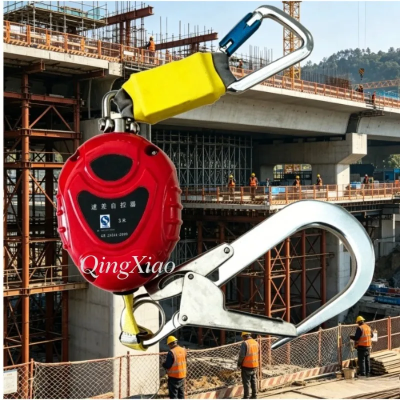 Picture 4: High Strength Retractable Fall Protection Gear 3 Meter Webbing & Wire Rope Lifeline Height Construction Anti Falling