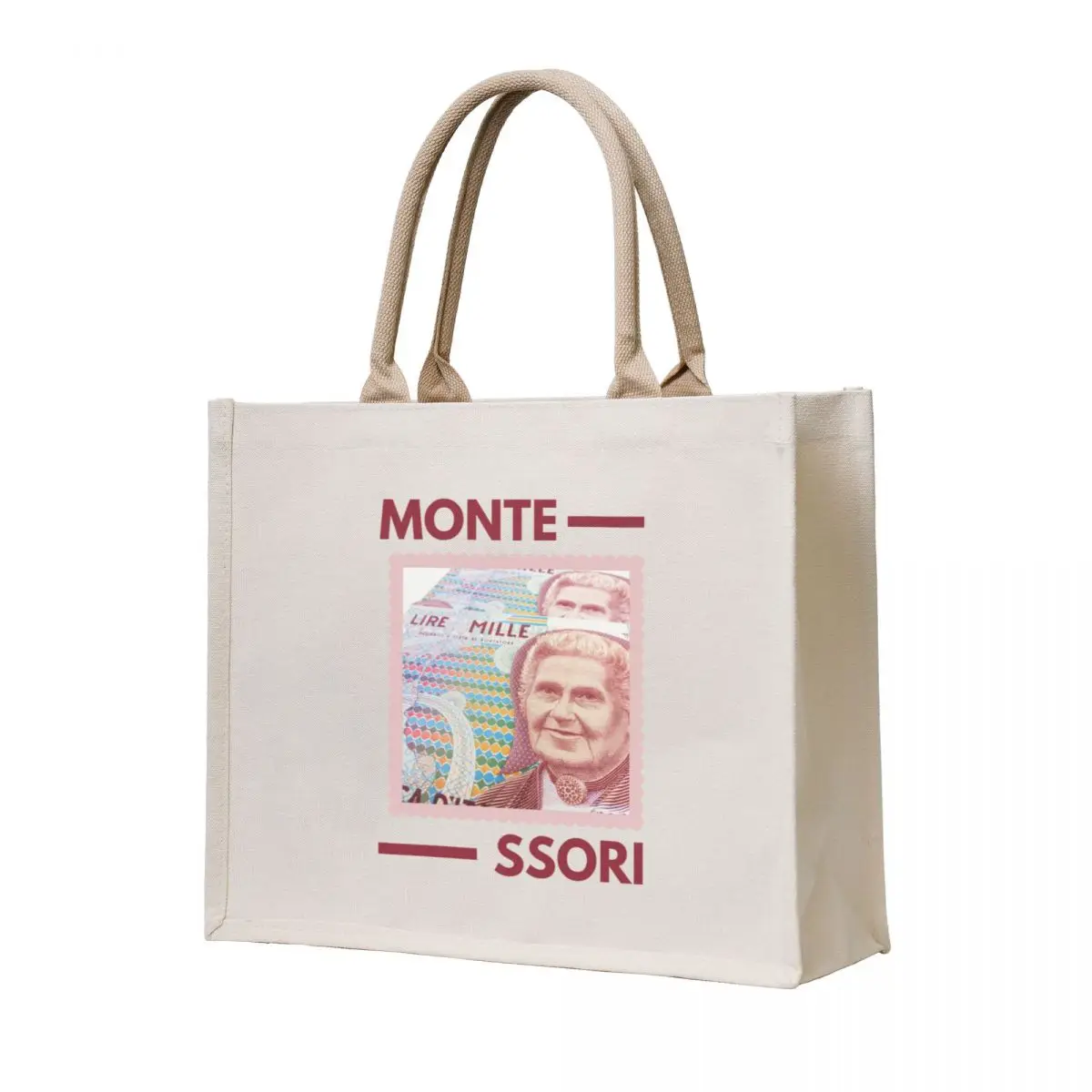 

Maria Montessori bill stamp Tote Bag tote bag men eco pack Fabric bag free delivery bags