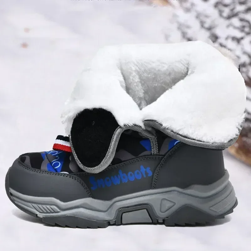 Winter Children Snow Boots Girls and Boys 4-10 Years for Toddlers Warm FUR Shoes, Plush Fashion Platsform Booties JLL118