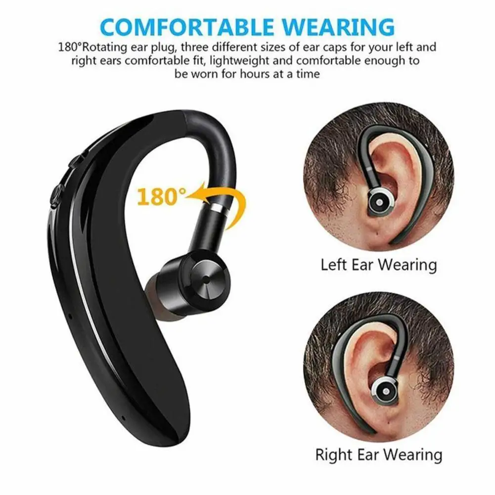 Wireless Earphone Waterproof Business Single Ear Comfortable In-ear Bluetooth 5.0 For All Smartphone Headset Sports Earbuds