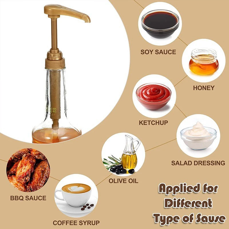 750ml Transparent Coffee Syrup Drip Pump Bottle Liquid Sauces Squeeze Dispenser Milk Beverage Honey Jar Storage Container