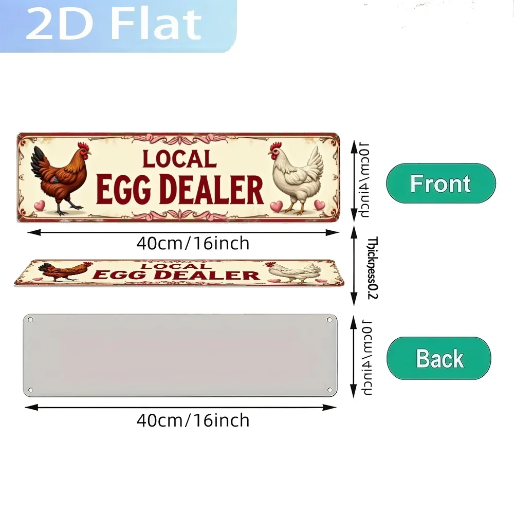 2D Flat, Vintage Aluminum Sign Retro 