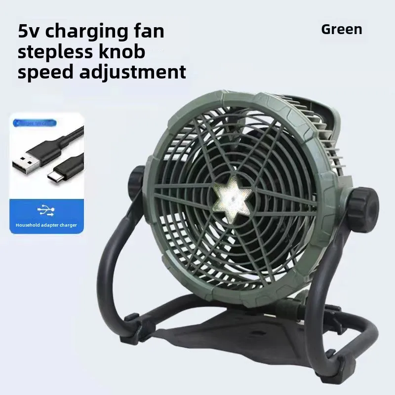 Outdoor fishing fan can illuminate rechargeable wind car