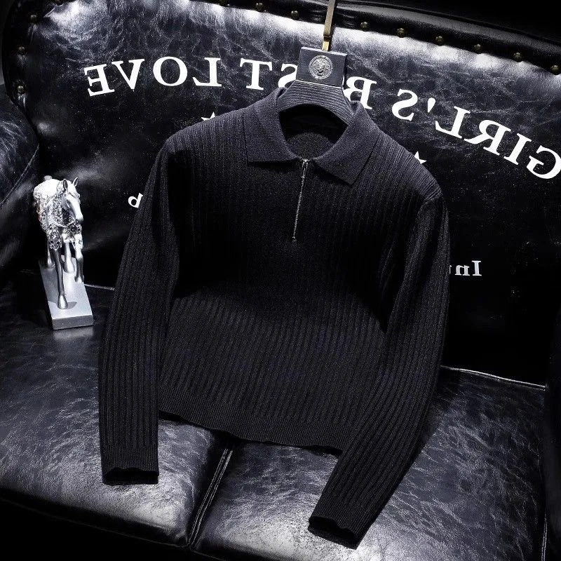 2025 musim semi dan musim gugur tren Fashion baru warna Solid tebal hangat rajut pria kasual longgar nyaman kualitas tinggi Sweater M-4XL