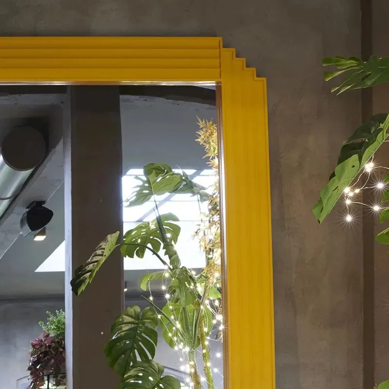 European art floor-to-ceiling mirror rectangular frame full-body mirror household cloakroom clothing store floor-to-ceiling fitt