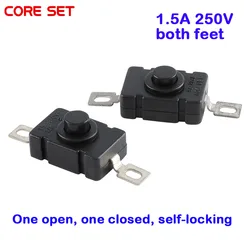 10pcs/5pc KAN-28 1.5A250V Flashlight Switch Self-Locking SMD Type 18x12mm Push Button Switch 1812-28A Headlamp Table Lamp Switch