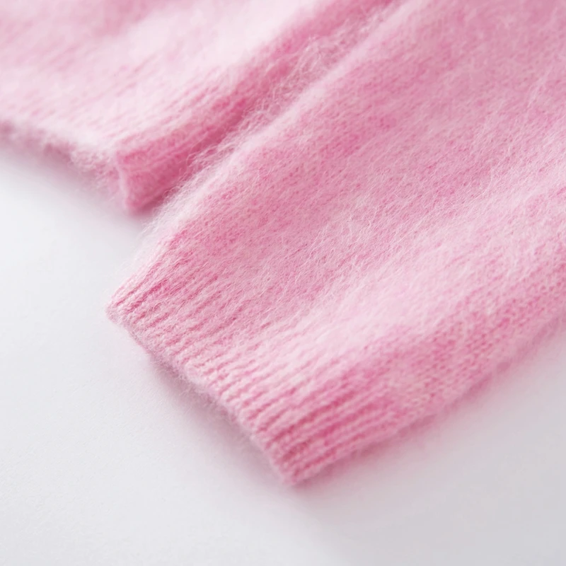 95% Wool 5% Cashmere Women's Clothing Autumn Winter Thickened Round Neck Knitted Sweater Casual Loose Tops Fashion Korean Jumper