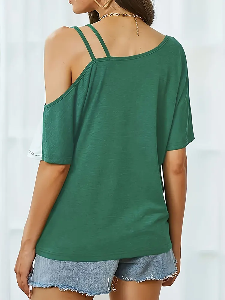 Grand T-shirt tricoté décontracté pour femmes, confortable, coupe ample, col rond, manches courtes, pour dames de grande taille