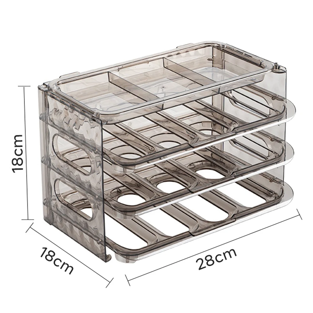 4 Tier 48 Egg Capacity Egg Holder for Refrigerator, Household Egg Storage Box for Fridge Chicken Egg Storage Clear