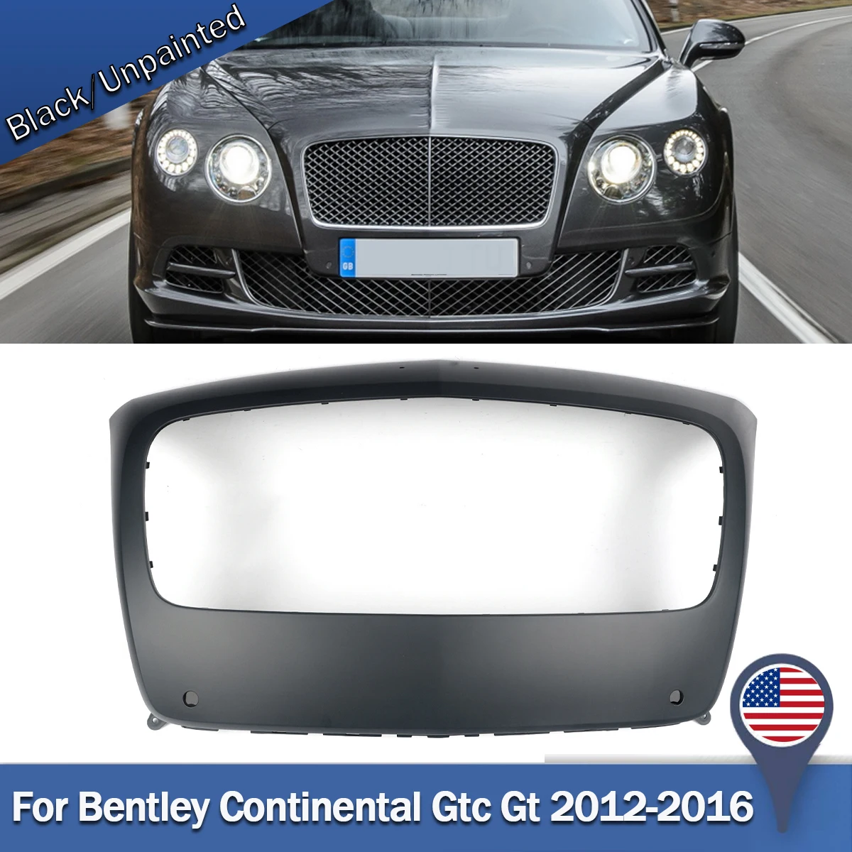 

Для Bentley Continental GTc GT3-R 2012 2013 2014 2015 2016, передняя основная решетка радиатора автомобиля, объемная крышка, авто украшение