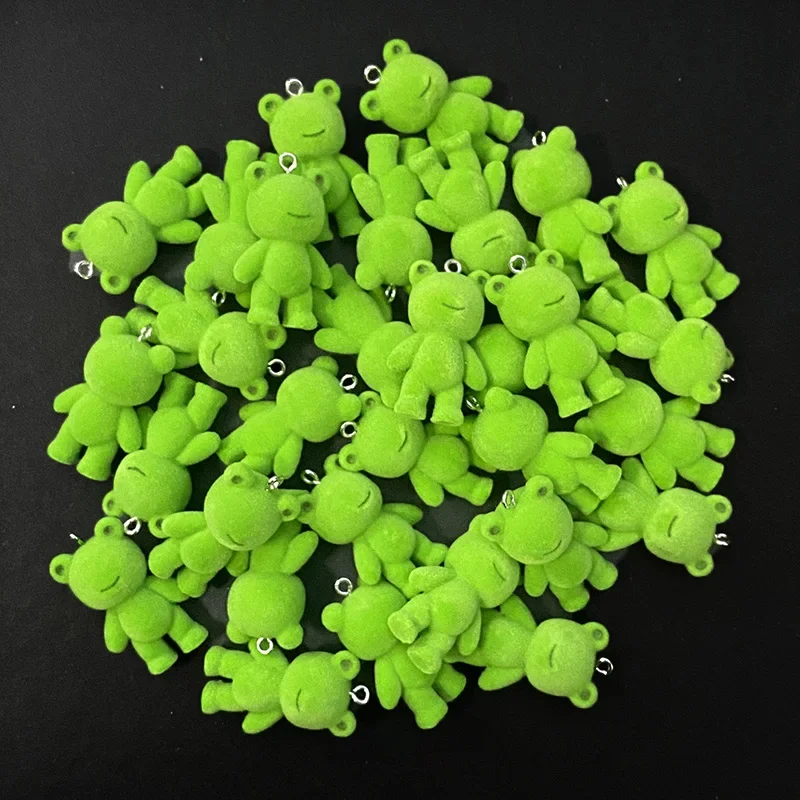 30 Piezas de Dijes de Resina Kawaii de Grog Verde Esponjoso, Colgantes de Animales en Miniatura a Granel para Cadenas de Teléfono, Llaveros, Pendientes y Fabricación de Joyas DIY