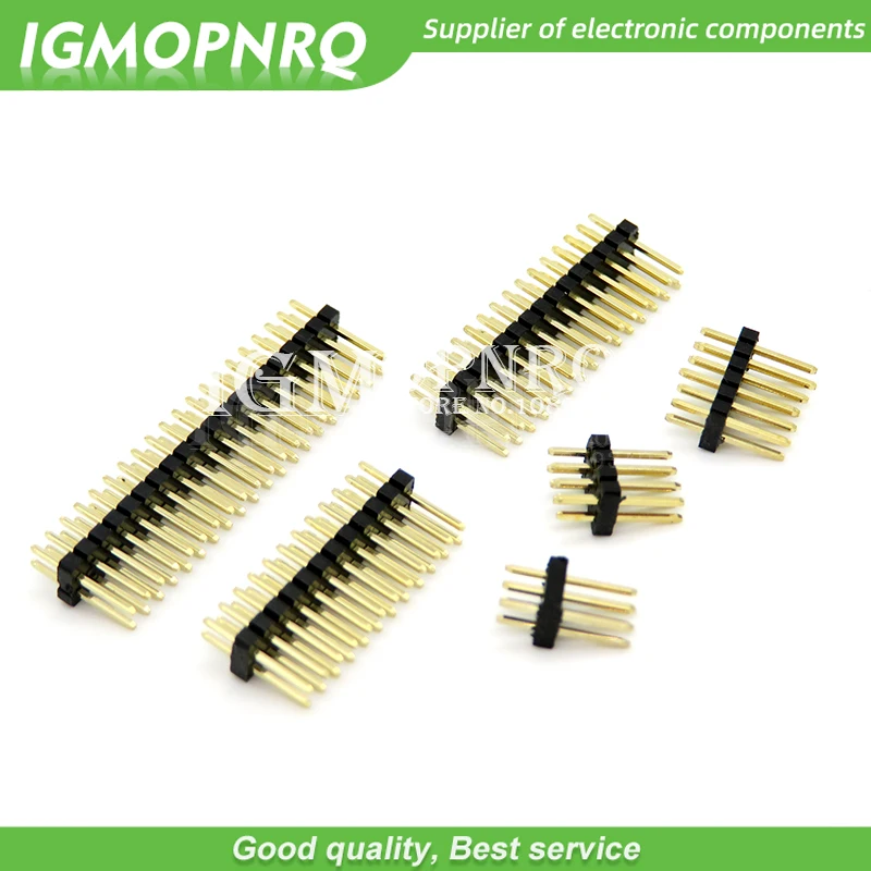 10PCS 1.27mm 1.27 Double Row Male 2~40P Breakaway Pin Header PCB Board Connector Strip Pinheader 2*3/4/5/6/7/8/10/12/15/20/40p 