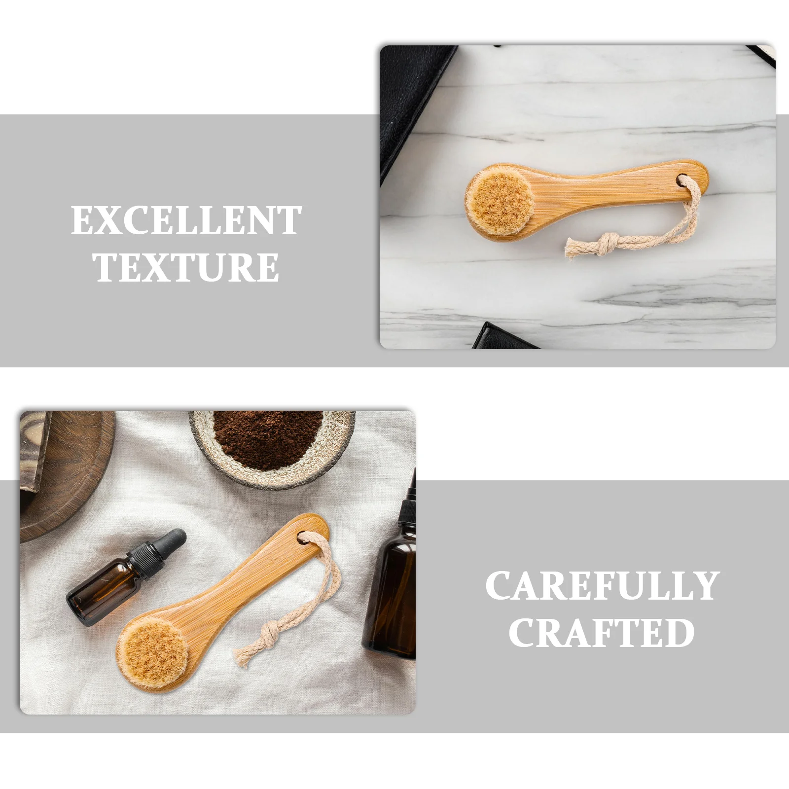 Gesichtsreinigungsbürste, trockenes Gesicht, Waschen, Hautpflege-Werkzeug, Peeling, Damen, Bambusgriff, Rosshaar, befreit die Poren, entfernen abgestorbene Haut, glatt