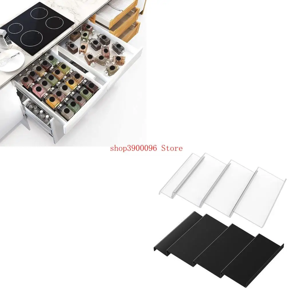 

Spice Drawer 4 Tier Seasoning Bottle Storage Rack Acrylic Material for Home Bedroom Living Room Decoration Cosmetics