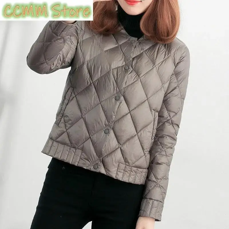 

Light Thin Women's Down Cotton Coat Winter New Parkas Short Female Korean Loose Thin Jacket Stitching Padded Overcoat Tops