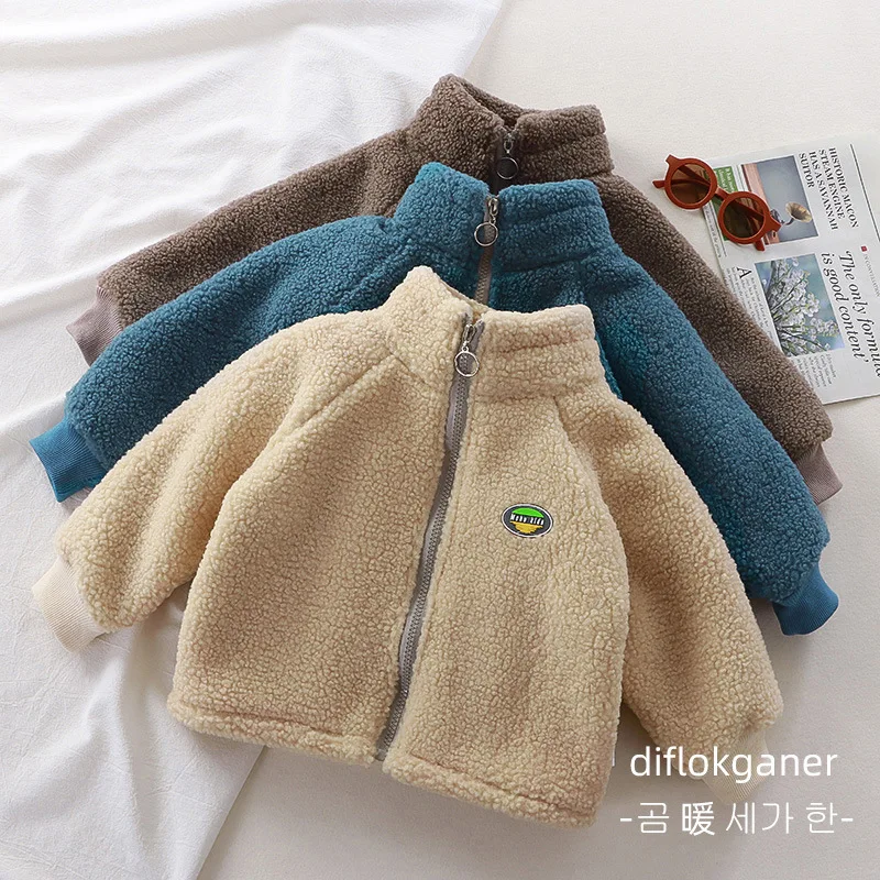 Baby Warm Clothes Autumn and Winter Children\'s Sherpa Jacket Boys Girls Outdoor Warm Coat Kids Soft Wear Baby Top Clothing