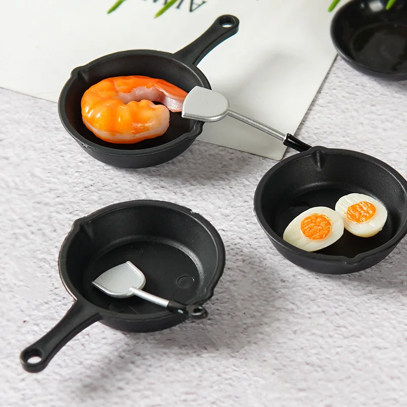 1:12 1:6 Dollhouse Miniature Frying Pan Casserole Saucepan Cookware Kitchen Model Decor Toy DIY Doll House Cooking Accessories