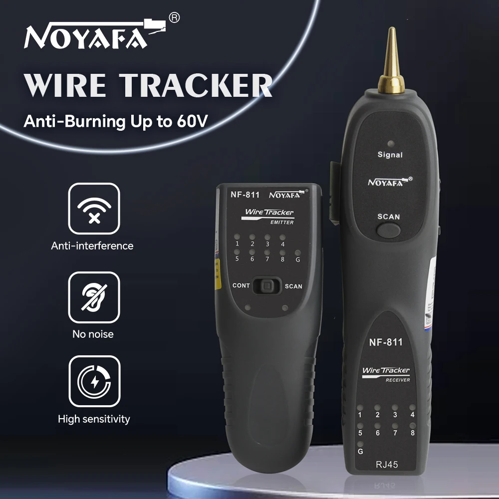 

NOYAFA NF-811 Cable Tester RJ45 RJ11 Telephone Wire/Cable Detector Network Cable Tracker Fault Locator Continuity Test Tool