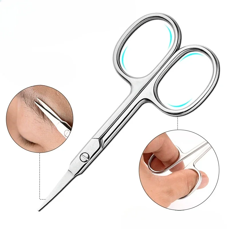 1-5Pcs 2.5 Thickness Nail Cuticle Scissors Eyebrows/Eyelashes Mustache Multi-Purpose Cuticle Extra Fine Curved-Manicure Scissors