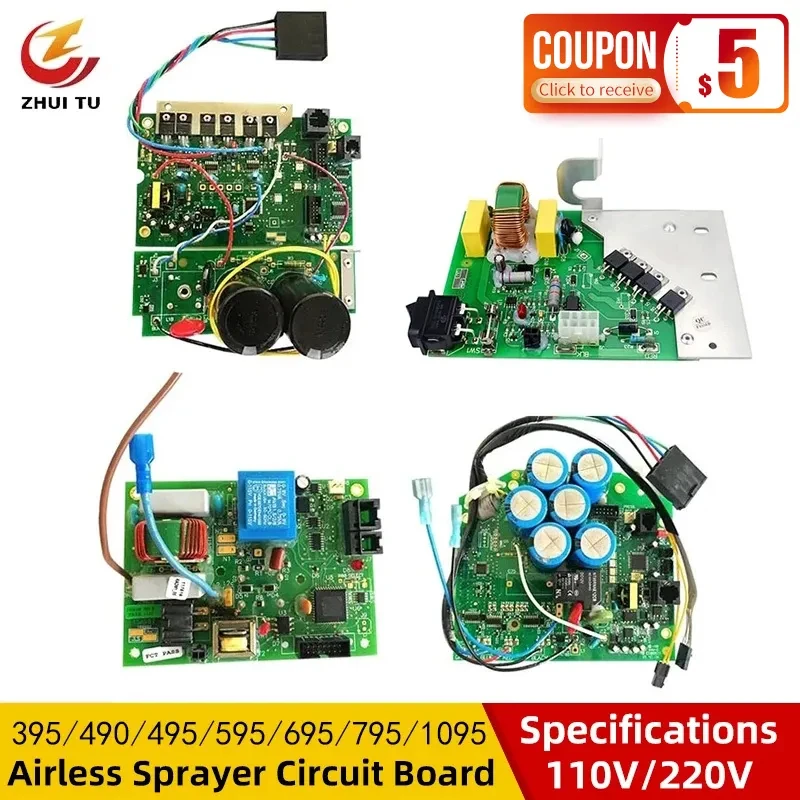 Placa Mãe de Circuito Original para Pulverizador Airless Placa de Circuito Acessórios do Motor 395 490 495 595 695 795 1095 249052