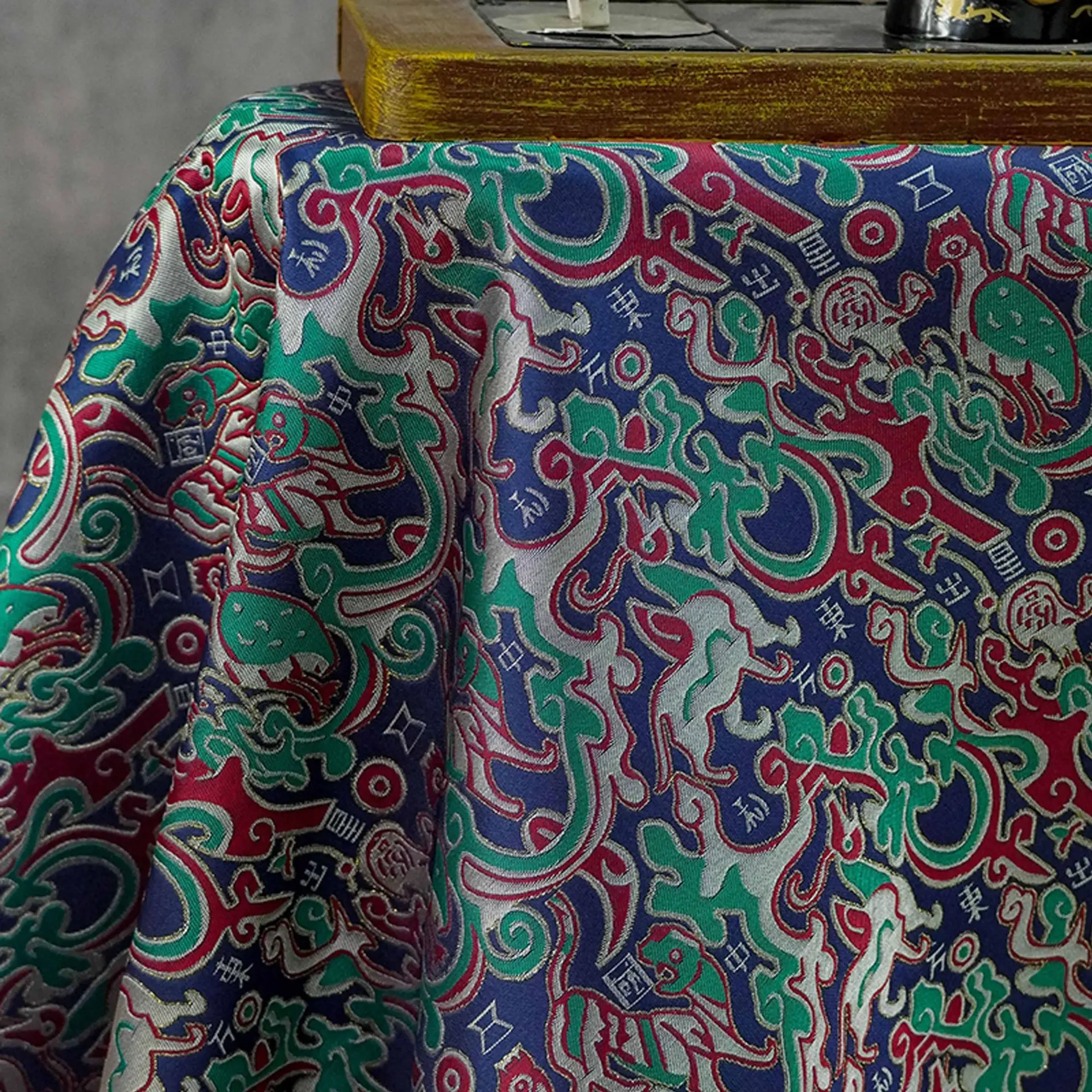 

Retro Brocade Gold Silk Jacquard Fabric Chinese Style Dress Hanfu Vest Decorative Sewing Fabric