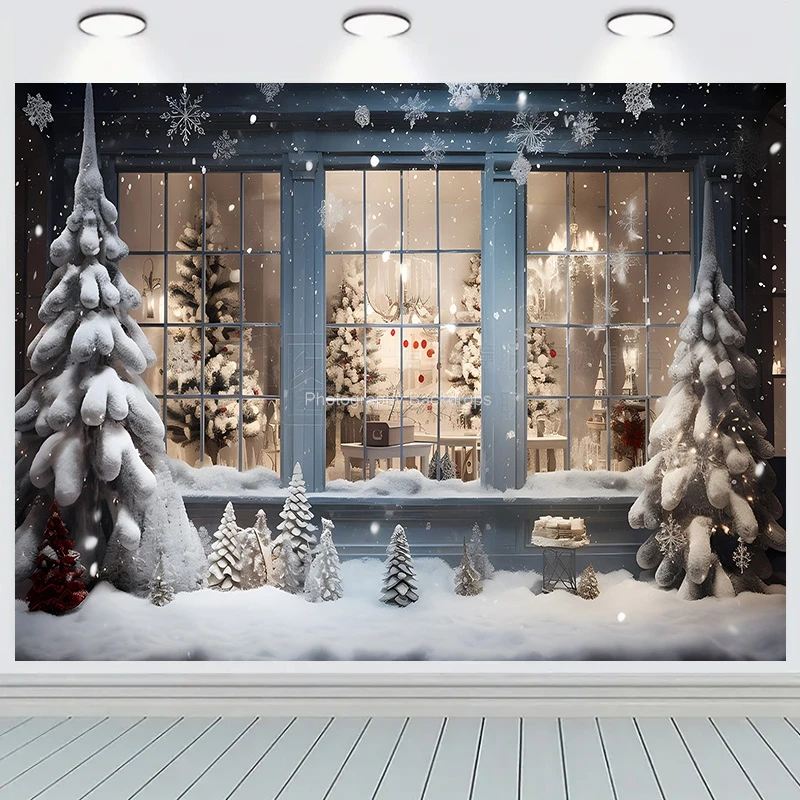 

ZHISUXI Christmas Wreath Window Photography Backdrops Prop Happy New Year Decoration Family Holiday Party Background RR-68